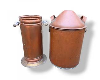 81 CopperUmbrellaStandLiddedBucketwHandles