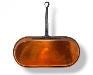 65 LargeRuffoniCopperOvalFishPanwHandleItaly