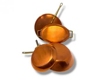 67 VintageCopperCookwarePaulRevereFrenchWalshBKLYNPanSet