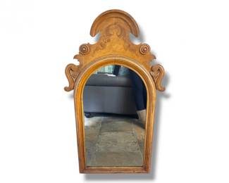 105 AntiqueFrenchStyleCarvedWoodWallMirror