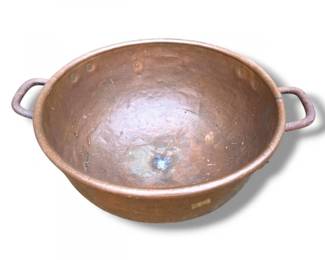 82 OversizedCopperJamPreservingBowlwIronHandles