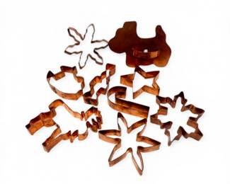 33 VintageCopperCookieCuttersinLargeVariousShapes