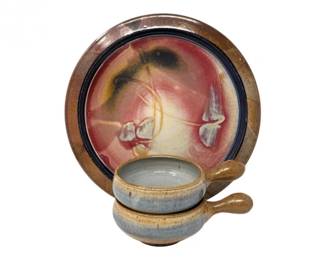 100 LargeStudioPotteryPlateHandledSoupBowlsSet