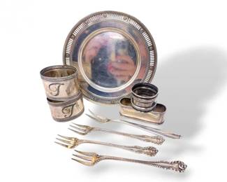 48 VintageSterlingSilverTablewarewPlateForksNapkinRings271g