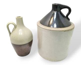 Two Antique Stoneware Crock Jugs