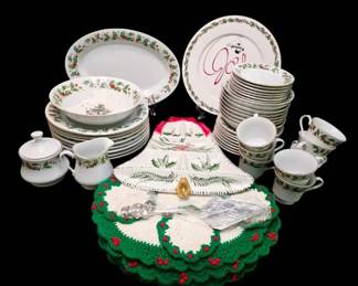 China Pearl Noel China Set, International Sterling Cake Plate With Server  More