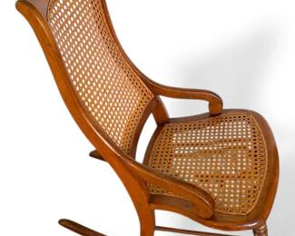 Cane Back Wooden Rocking Chair