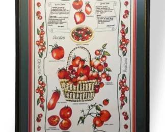 Tomatoes Caprese Salad 100  Linen Kitchen Towel Framed