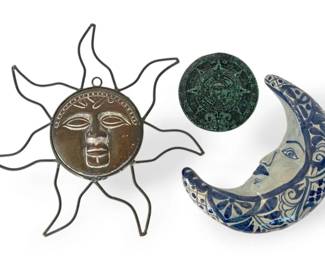 Celestial Wall Art Sun, Moon Crescent,  Zodiac Emblem