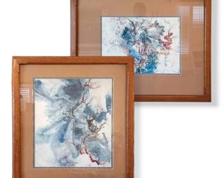 Pair Of Framed Floral Themed Prints