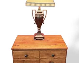 Two Drawer Night Stand With Lamp