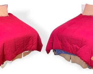 Two Twin Beds With Tommy Hilfiger Bedding