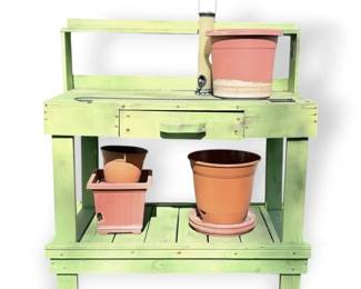 Green Gardening Bench