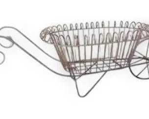 Iron Wire Wheelbarrow Lawn Ornament