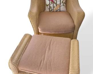Lloyd Flanders Outdoor Wicker Chair  Ottoman