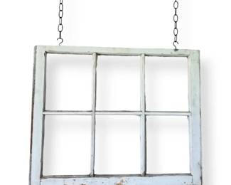 Rustic 6Pane Wooden Window Wall Hanging 29 x23.5 