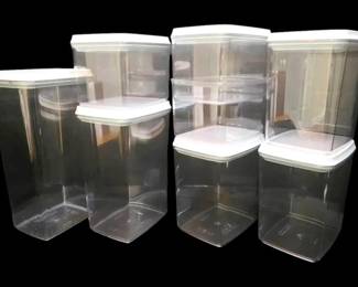 8 Clear Plastic BPA Free Storage Containers With Lids