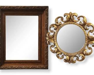 Pair Of Wooden Mirrors
