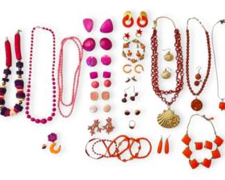 Costume Jewelry In Fuschia, Pink, Orange