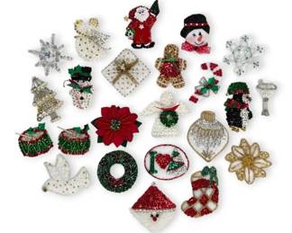 Handmade Holiday Brooches