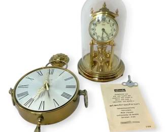 Kundo Vintage German 400 D Clock Elgin Lion Head Wall Clock.