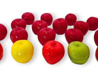 18 Ceramic MultiColored Apples