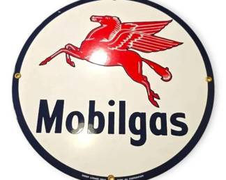 Mobilgas 11 Round Metal Sign
