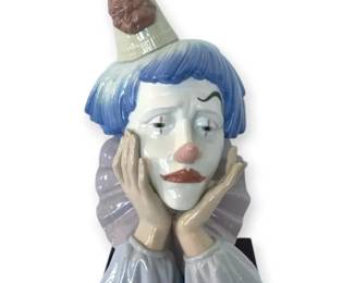 Lladro Porcelain Sad Pierrot Clown Bust