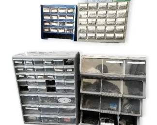 Mystery Lot Of Nuts, Bolts, Screws Nails W Storage