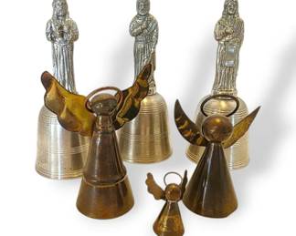 Matthew, Peter, John Pewter Bells Smal Brass Angel Bells