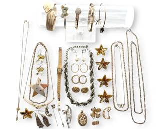 Gold Toned Costume Necklaces, Bracelets, Earrings, More