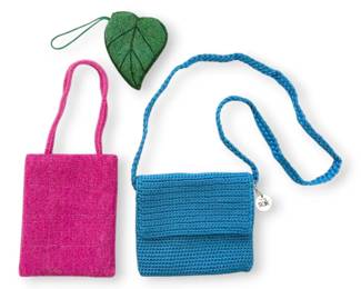 The Sak Blue Crochet Shoulder Purse 2 Beaded Handbags