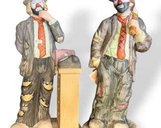 Emmet Kelly Jr Porcelain Figures Weary Willie Waiting by the Phone