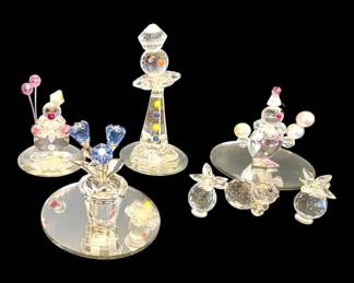 Crystal Miniature Clowns, Flowers, More