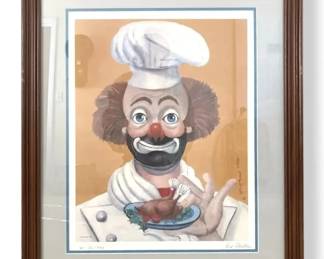 Red Skelton The Chef Clown Lithograph, Signed Numbered