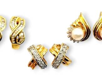 14k Gold Diamond Stud Earrings 10.19g Total