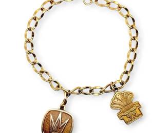 Two 10k Gold Charms on 7 1 20 12k GoldFilled Bracelet