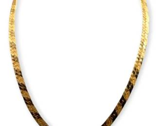 14k Gold 16 VShaped Herringbone Necklace, Made in Italy 79g
