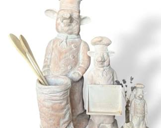 Chef Pig Decor Recipe Holder, Utensil Holder More