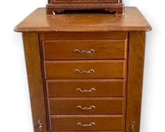 Jewerly Armoire With Queen Anne Style Legs And Smaller Jewerly Box