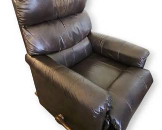 Faux Brown Leathet Distressed Recliner