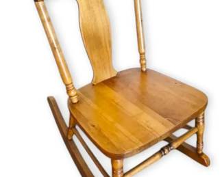 Vintage Child Size Oak Rocking Chair