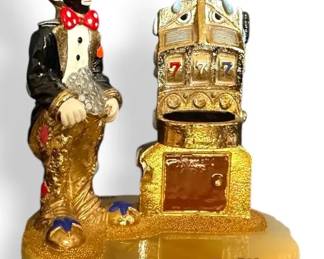 Ron Lee Signed and Numbered 24K Gambling Clown Figurine