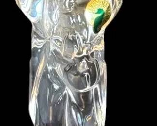 Waterford Crystal Clown With Pup Glass Figurine