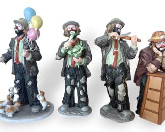 Limited Edition Emmett Kelly Porcelain Clowns