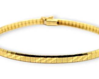 14k Gold Aurafin Italy 7 Bracelet 8.71g