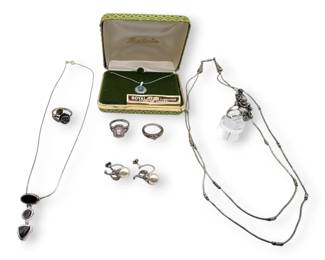 Sterling Silver Necklaces, Rings, Earrings 36.29 Grams