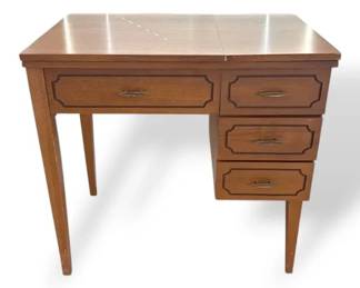 Vintage Sears Kenmore Sewing Machine In Wooden Cabinet