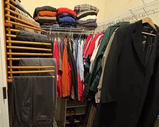 Mens Mystery Lot With Jackets, Hats, Ties, And More Pant Size 38x30, Tops Range From L To XL
