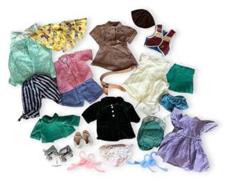 3 Tubs Antique Baby Doll Clothes Accessories